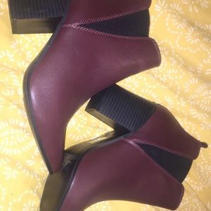 Burgundy booties